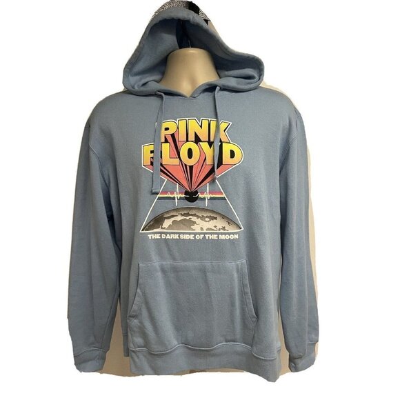 Pink Floyd Dark Side Of Moon Blue Graphic Hoodie Pullover Sweatshirt XL Pocket - Picture 2 of 7